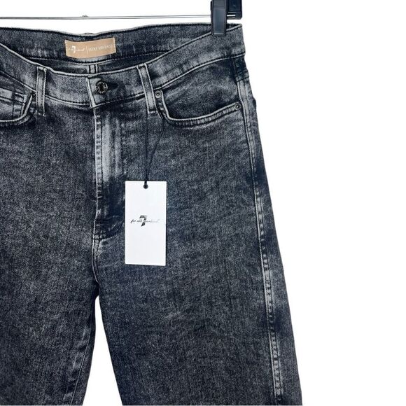 7 For All Mankind Luxe Vintage Felix High Waist Cropped Straight Jeans Size 30 - Picture 6 of 15